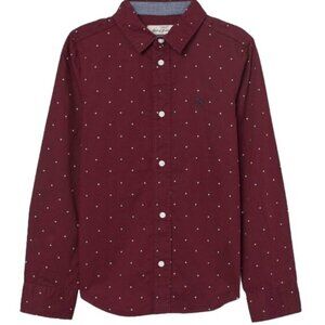 L.O.G.G By H&M Kids Boys Dark Red/Star Long Sleeve Cotton Shirt Size 7-8Y